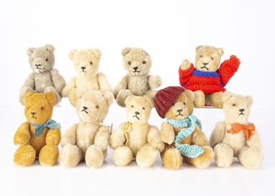 Lot 626 - Nine post-war small German Teddy Bears