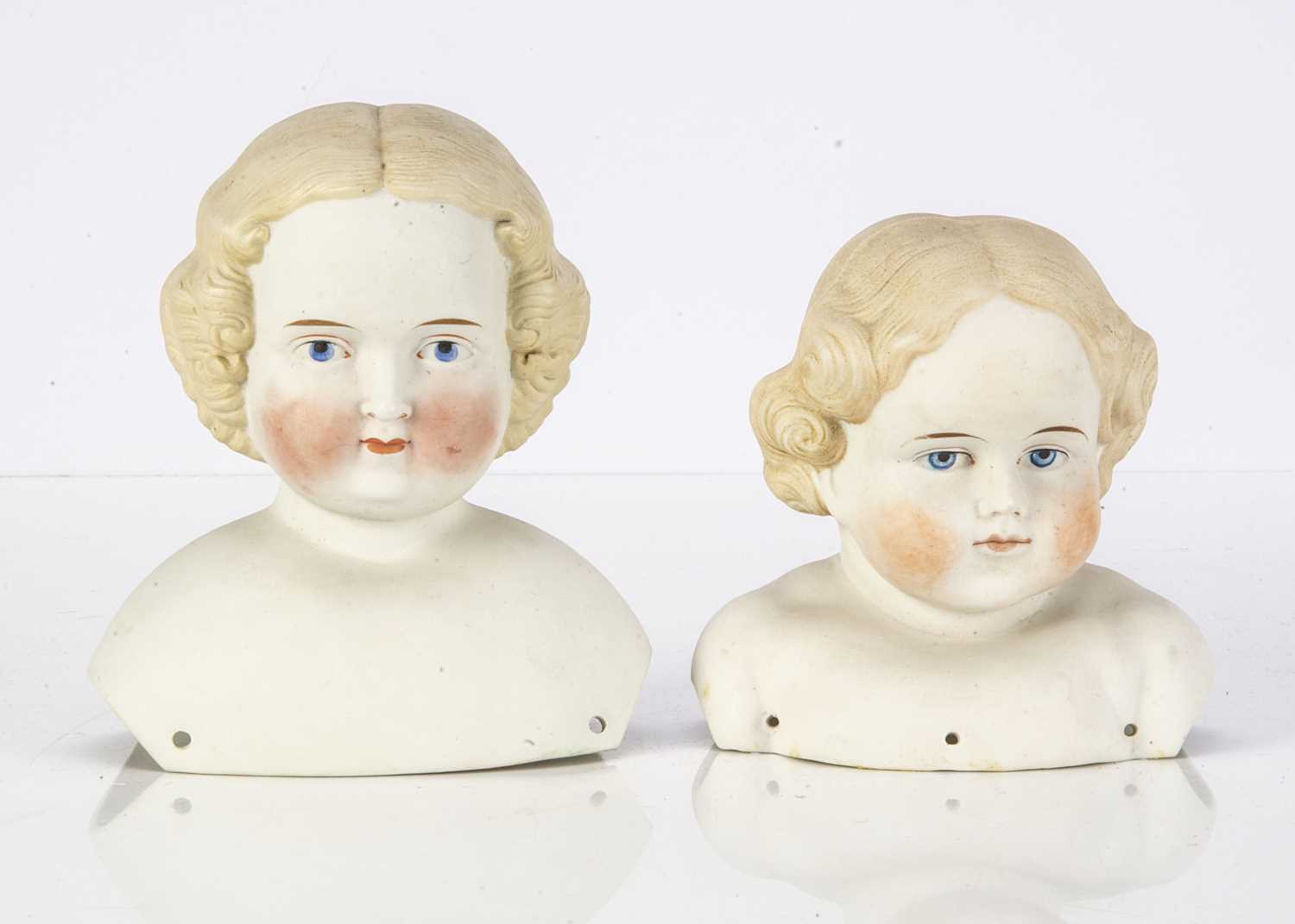Lot 281 - Two bisque shoulder-head dolls probably Alt Beck & Gottschalck