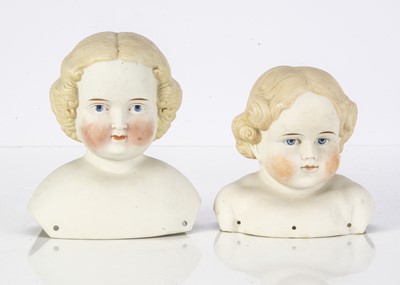 Lot 281 - Two bisque shoulder-head dolls probably Alt Beck & Gottschalck