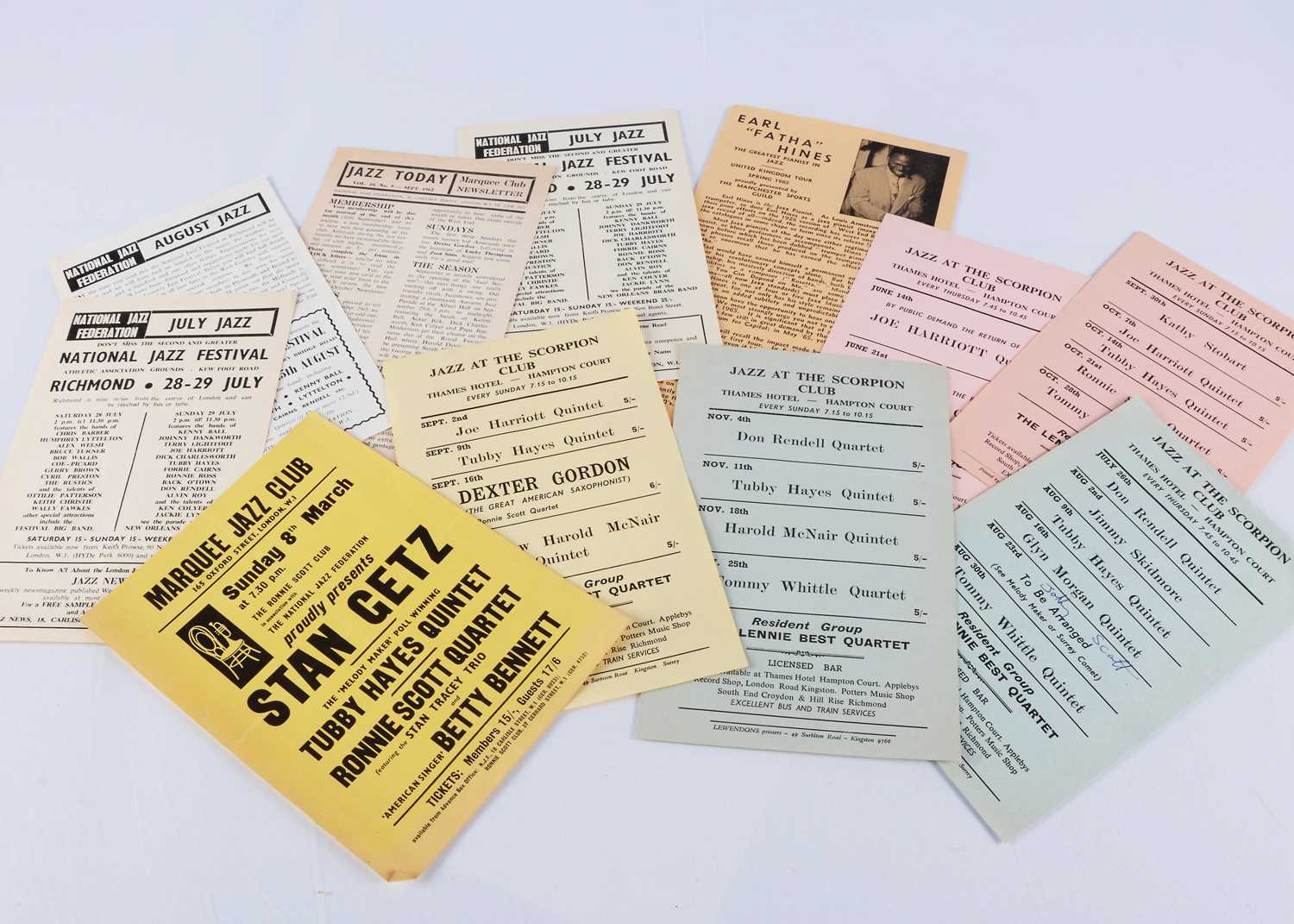 Lot 360 - Marquee Club / Scorpion Club Flyers / Jazz