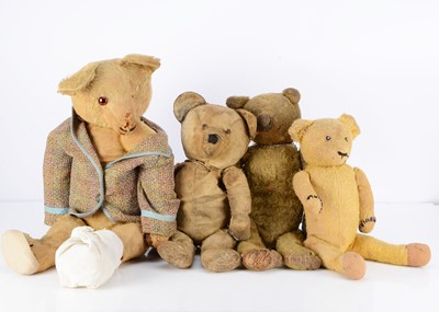 Lot 723 - Four Teddy Bears for restoration