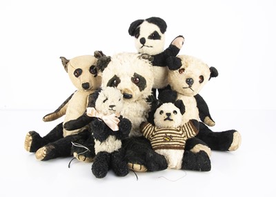 Lot 738 - Six Panda Teddy Bears