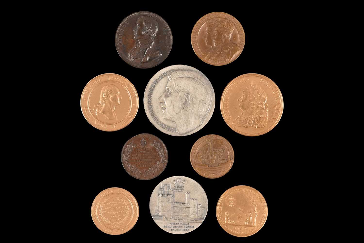 Lot 656 - A group of five commemorative medallions