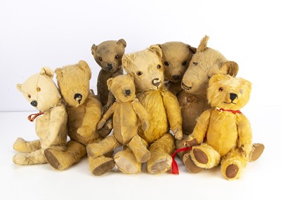 Lot 768 - Eight balding Teddy Bears