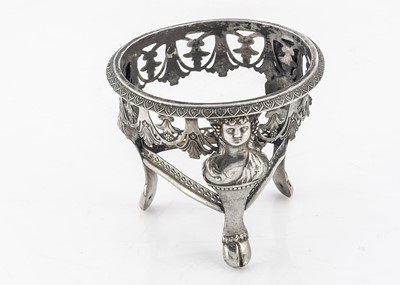 Lot 775 - A French white metal dolls’ house neoclassical circular table base