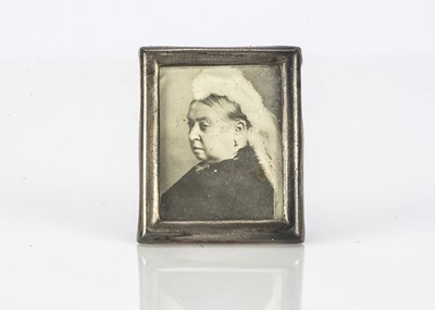Lot 801 - A rare Queen Mary’s Dolls’ House Birmingham hallmarked silver framed photograph of Queen Victoria