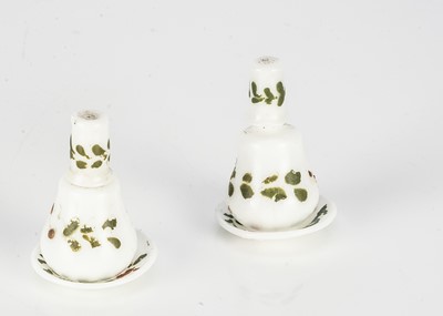 Lot 811 - A rare pair of 19th century dolls’ house milk glass bedside water carafes