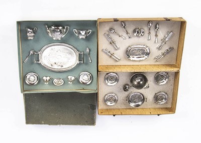 Lot 825 - German cast pewter dinning and tea set in original boxes