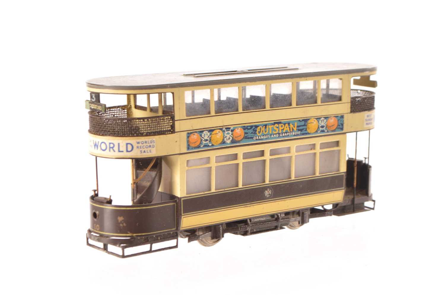 Lot 448 - Kitbuilt motorised 00 Gauge West Ham Corporation or similar Double Deck No 10 Tram
