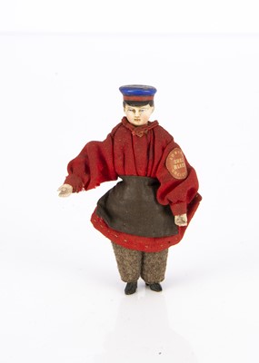 Lot 833 - A rare 19th century German bisque alien headed London Shoe Black Society dolls’ house doll
