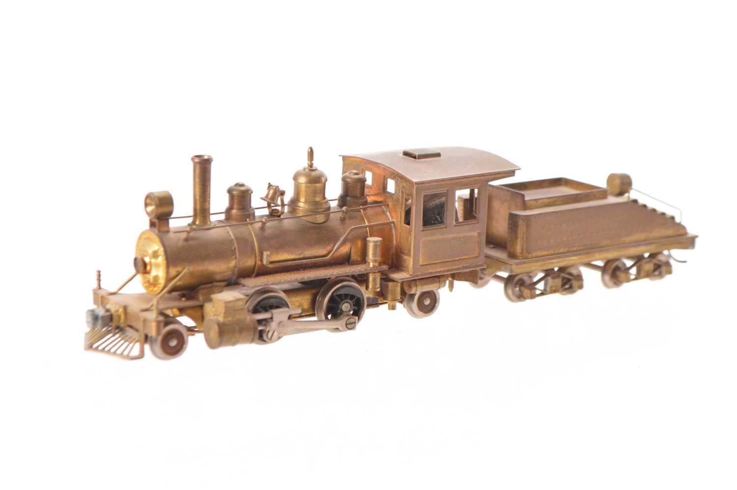 Lot 535 - Ken Kidder Model Railways Japan unpainted Brass HO Gauge 'The Columbian' 2-4-2 Locomotive and 8-wheel bogie tender