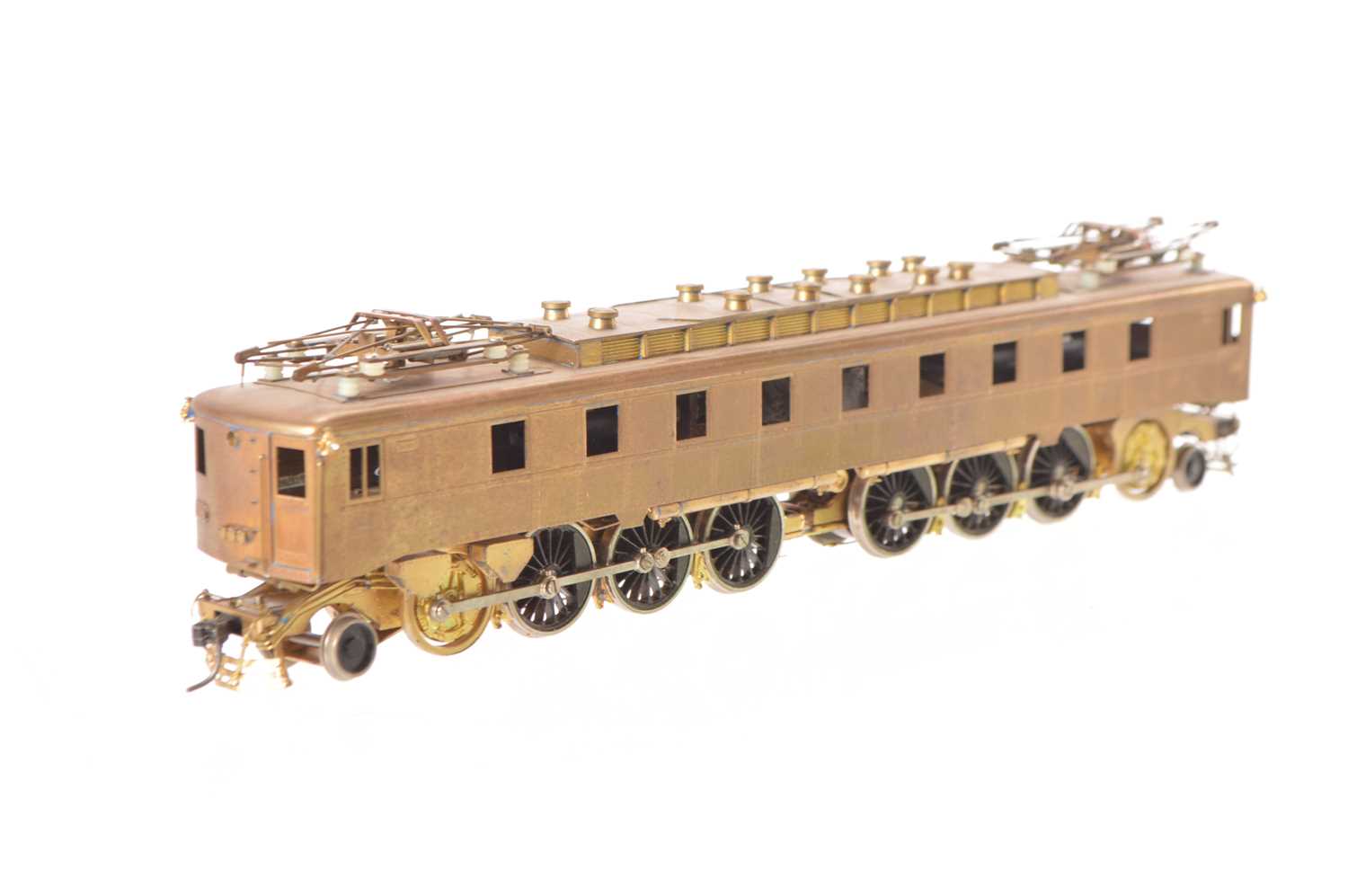 Lot 538 - NJ Custom Brass Kumata Japan Pennsylvania RR unpainted Brass HO Gauge FF-1 2-6-6-2 Box Motor Electric Car