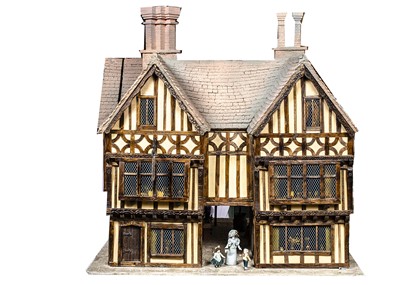 Lot 843 - A Jim Hensley Trigger Pond 1/24th scale timbered Dickensian The Angel Inn modern miniaturist dolls’ house circa 1993