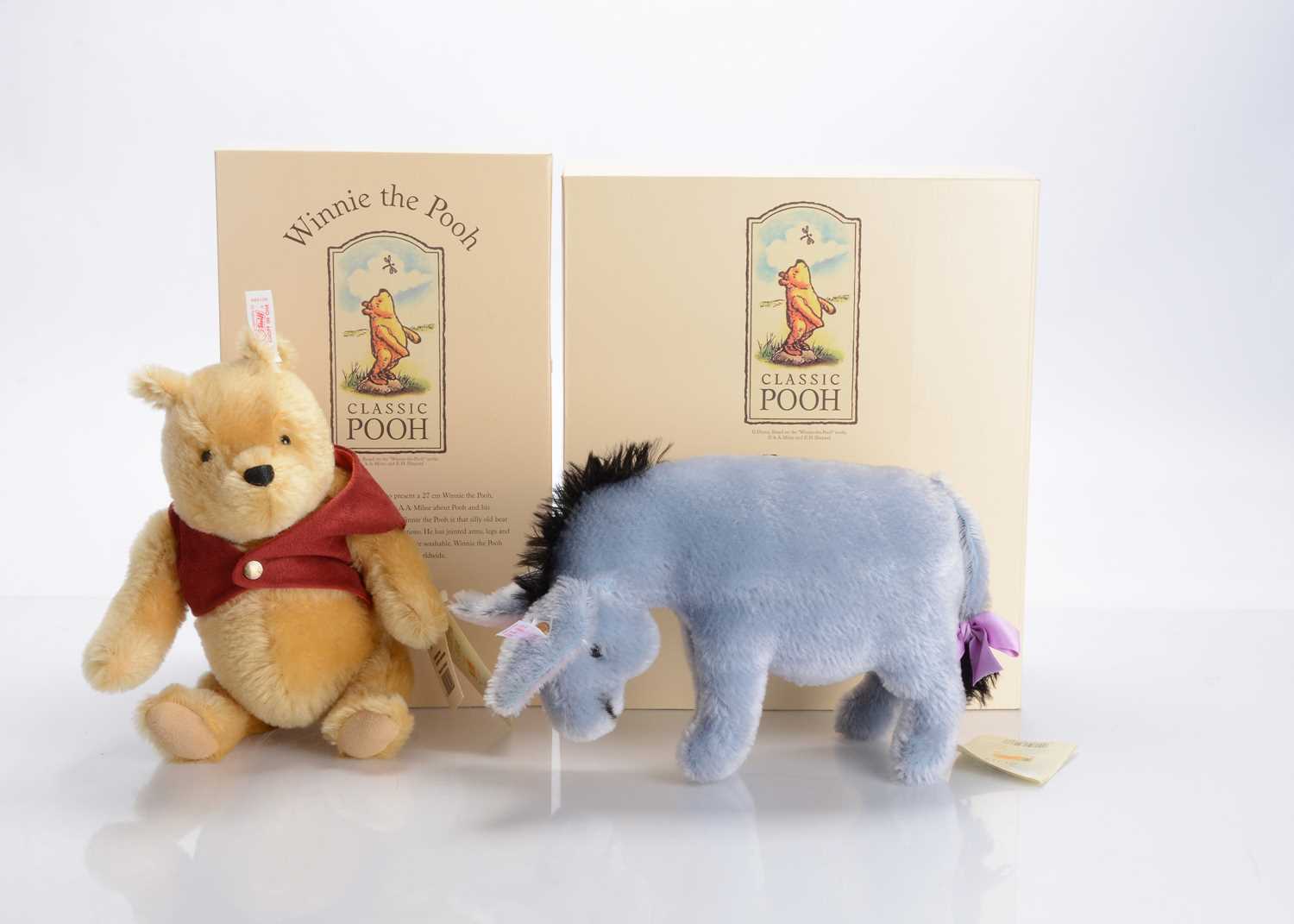 Lot 11 - Two Steiff limited edition Eeyore and Pooh Bear soft toys from the Classic Pooh Collection