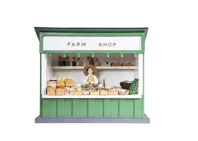 Lot 846 - A wooden modern miniaturist dolls’ house Farm Shop stall