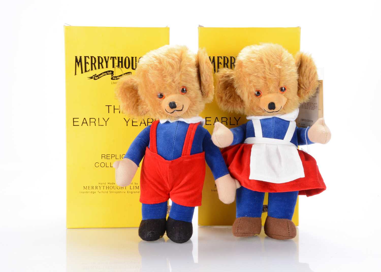 Lot 41 - A limited edition Merrythought "The Early Years" Mr And Mrs Twisty Cheeky replica teddy bears