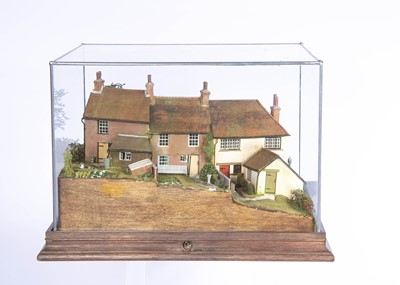 Lot 852 - A Paul Wells of Vernacular Miniatures 1/76th scale terraced cottages model miniature houses