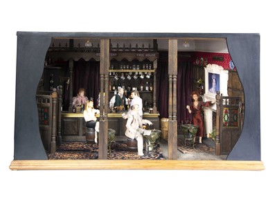 Lot 858 - A Steve Hilbert modern miniaturist dolls’ house Golden Cap pub room box