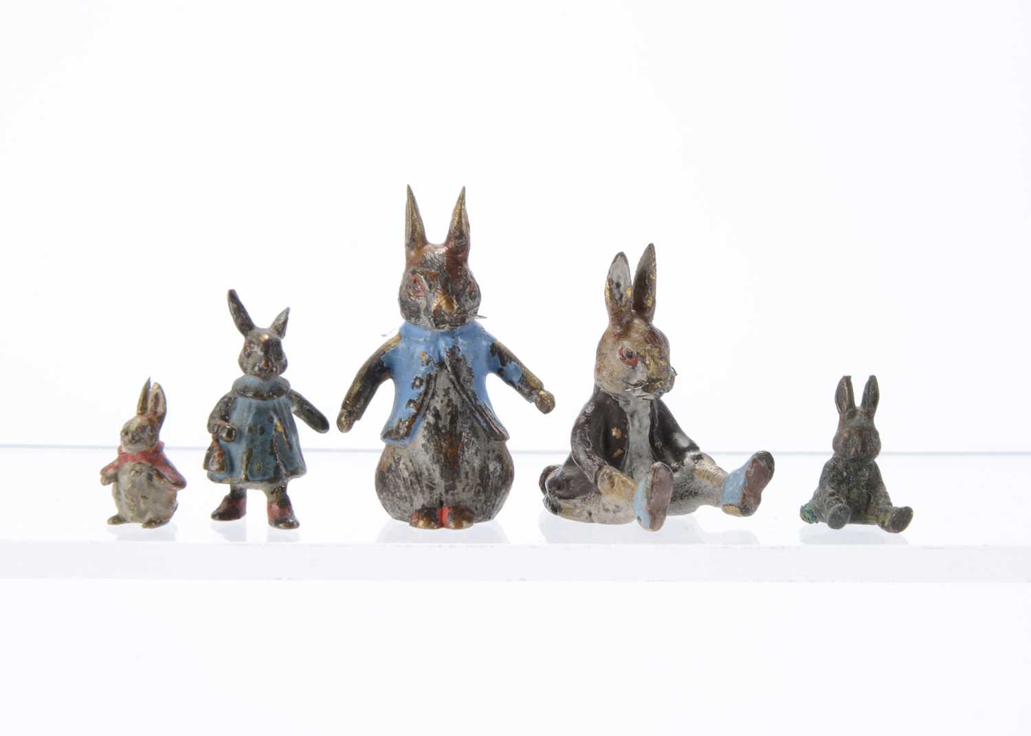 Lot 145 - Five Viennese cold painted bronze Beatrix