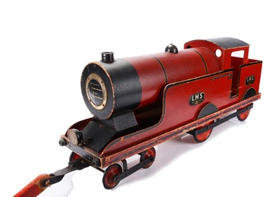 Lot 525 - A large 1930s Triang wooden ride-on LMS tank locomotive