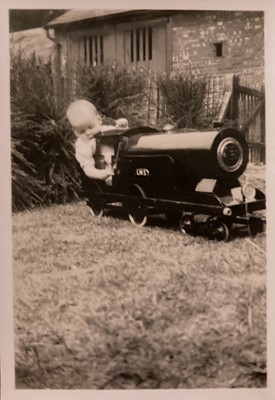 Lot 525 - A large 1930s Triang wooden ride-on LMS tank locomotive
