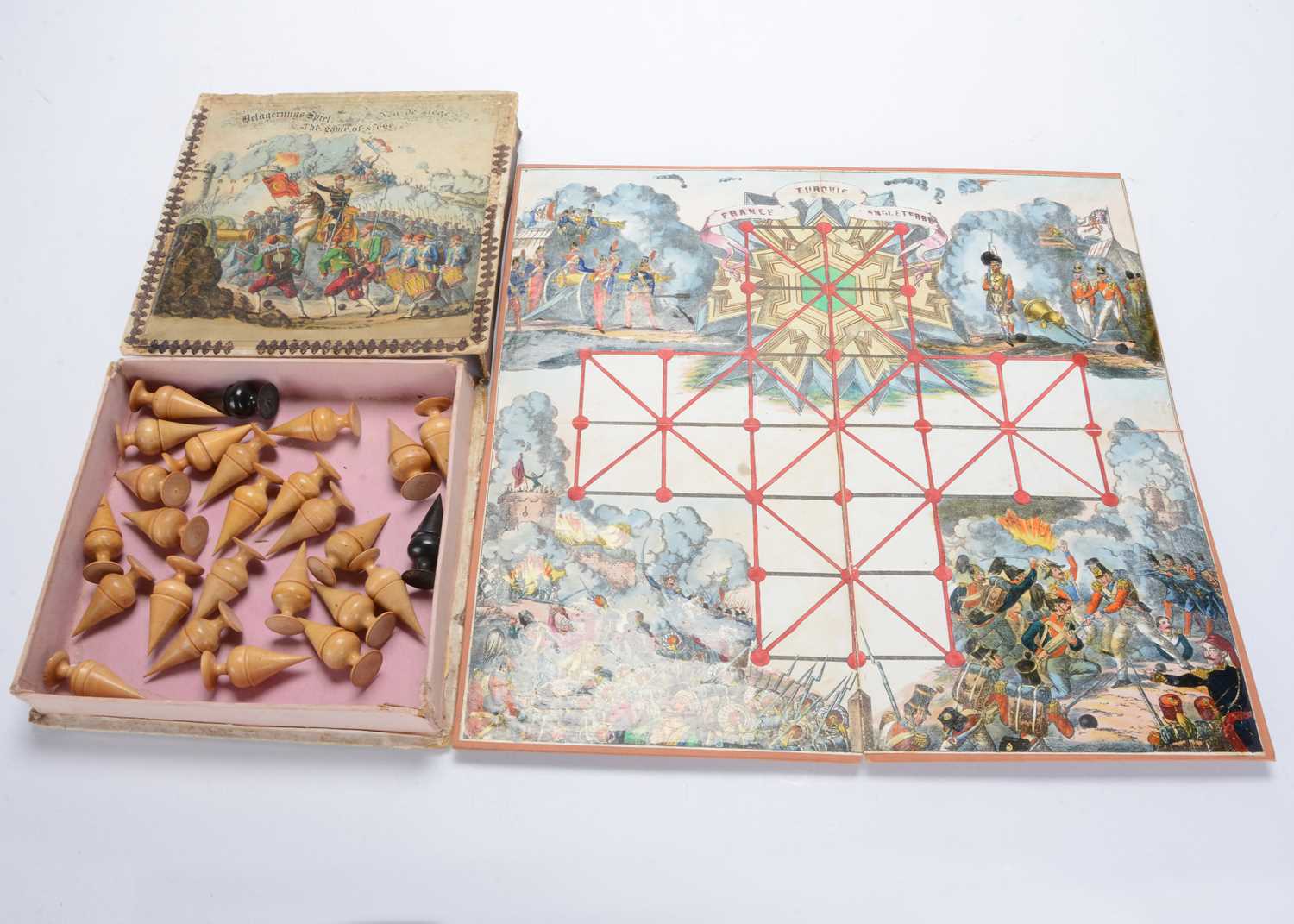 Lot 680 - A mid 19th century German Game of Siege