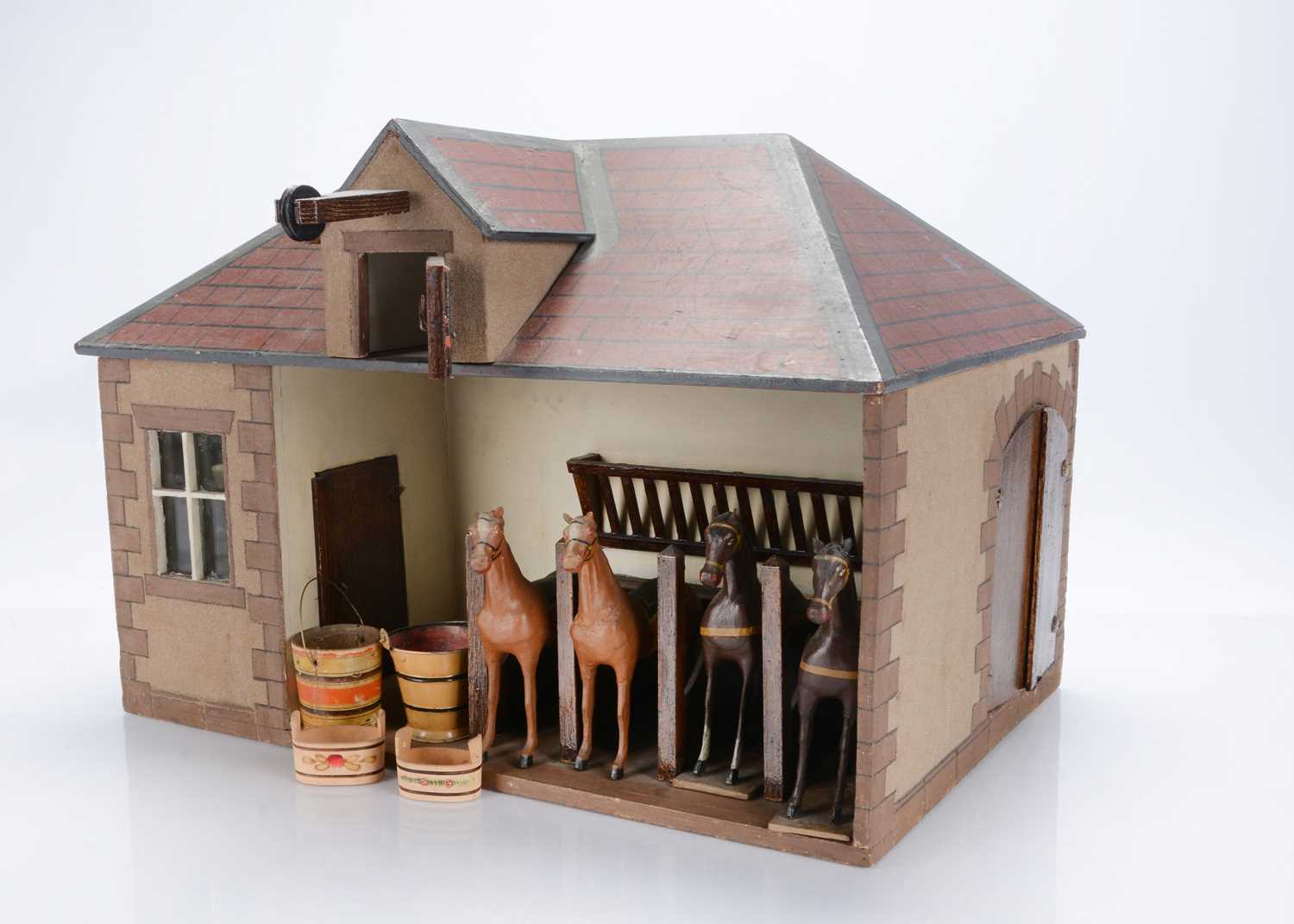 Lot 827 - An 19th century Christian Hacker wooden toy stable