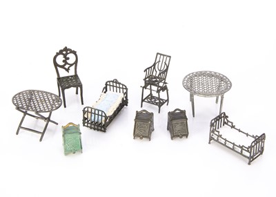 Lot 939 - French metal Penny Toy dolls’ house furniture