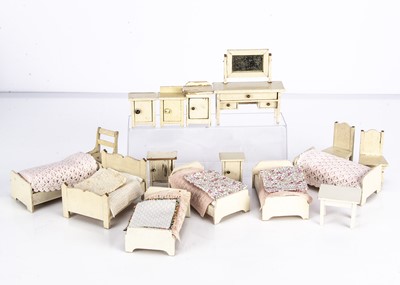 Lot 941 - German white painted wooden dolls’ house furniture 1910-30s