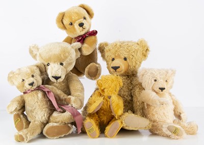 Lot 333 - Six recent traditional Merrythought Teddy Bears