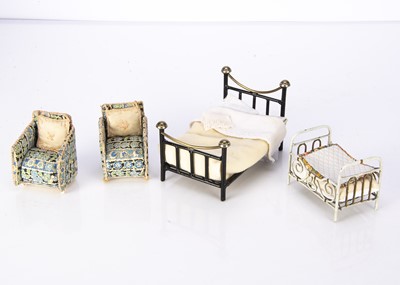 Lot 951 - A German dolls’ house bed circa 1910