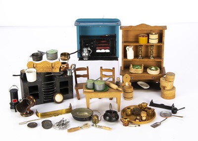 Lot 955 - Dolls’ house kitchen furniture and equipment