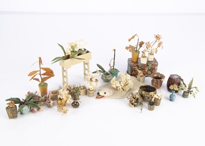 Lot 957 - Dolls’ house plant pots and a polar bear rug