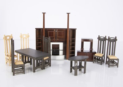 Lot 968 - Clive Felton dolls’ house Rennie Mackintosh miniatures