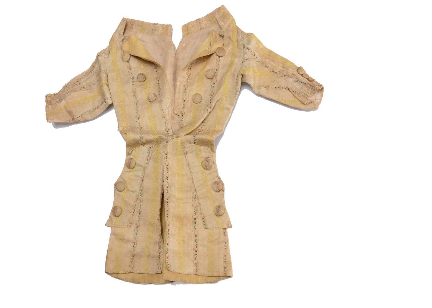 Lot 1288 - A rare 18th century Spitalsfields silk doll’s tail coat