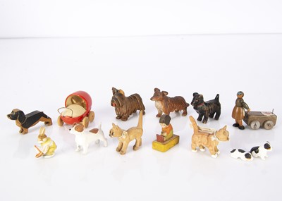 Lot 976 - Carved wooden dogs and other items