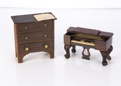 Lot 1001 - Two larger scale dolls’ house furniture