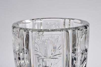 Lot 2 - A large and heavy cut glass vase