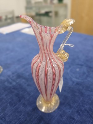 Lot 20 - Two 19th century Venetian Murano glass latticino items