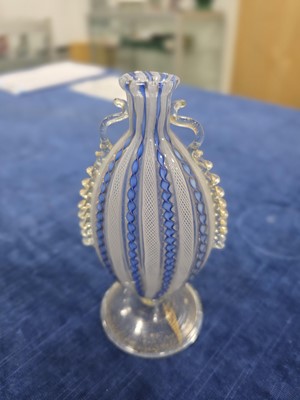 Lot 20 - Two 19th century Venetian Murano glass latticino items