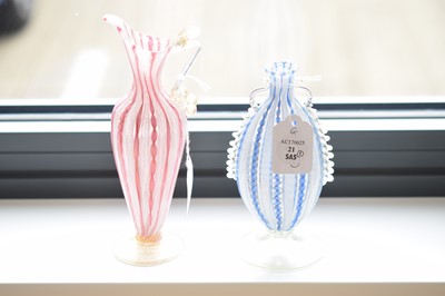 Lot 21 - Two 19th century Venetian Murano glass latticino items