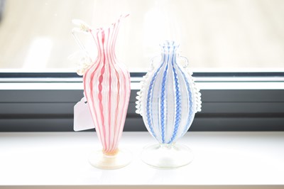 Lot 21 - Two 19th century Venetian Murano glass latticino items