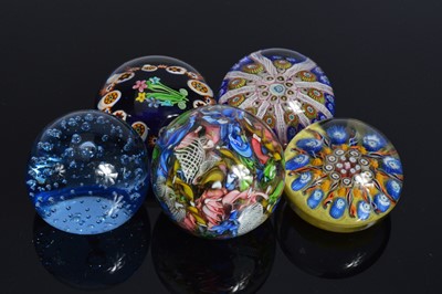 Lot 23 - A collection of glass paperweights
