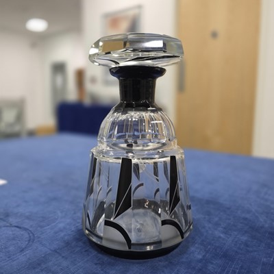 Lot 28 - An Art Deco Palda glass decanter and glasses set