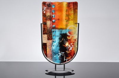 Lot 31 - Two large modern studio glass sculptural vases by Ben Chang