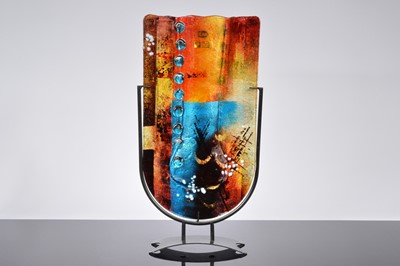 Lot 31 - Two large modern studio glass sculptural vases by Ben Chang