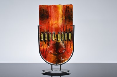 Lot 31 - Two large modern studio glass sculptural vases by Ben Chang