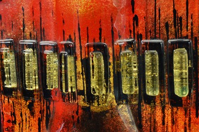 Lot 31 - Two large modern studio glass sculptural vases by Ben Chang
