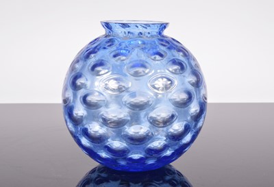 Lot 34 - A modern art glass posy vase and a blue glass spherical vase