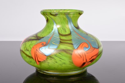 Lot 34 - A modern art glass posy vase and a blue glass spherical vase
